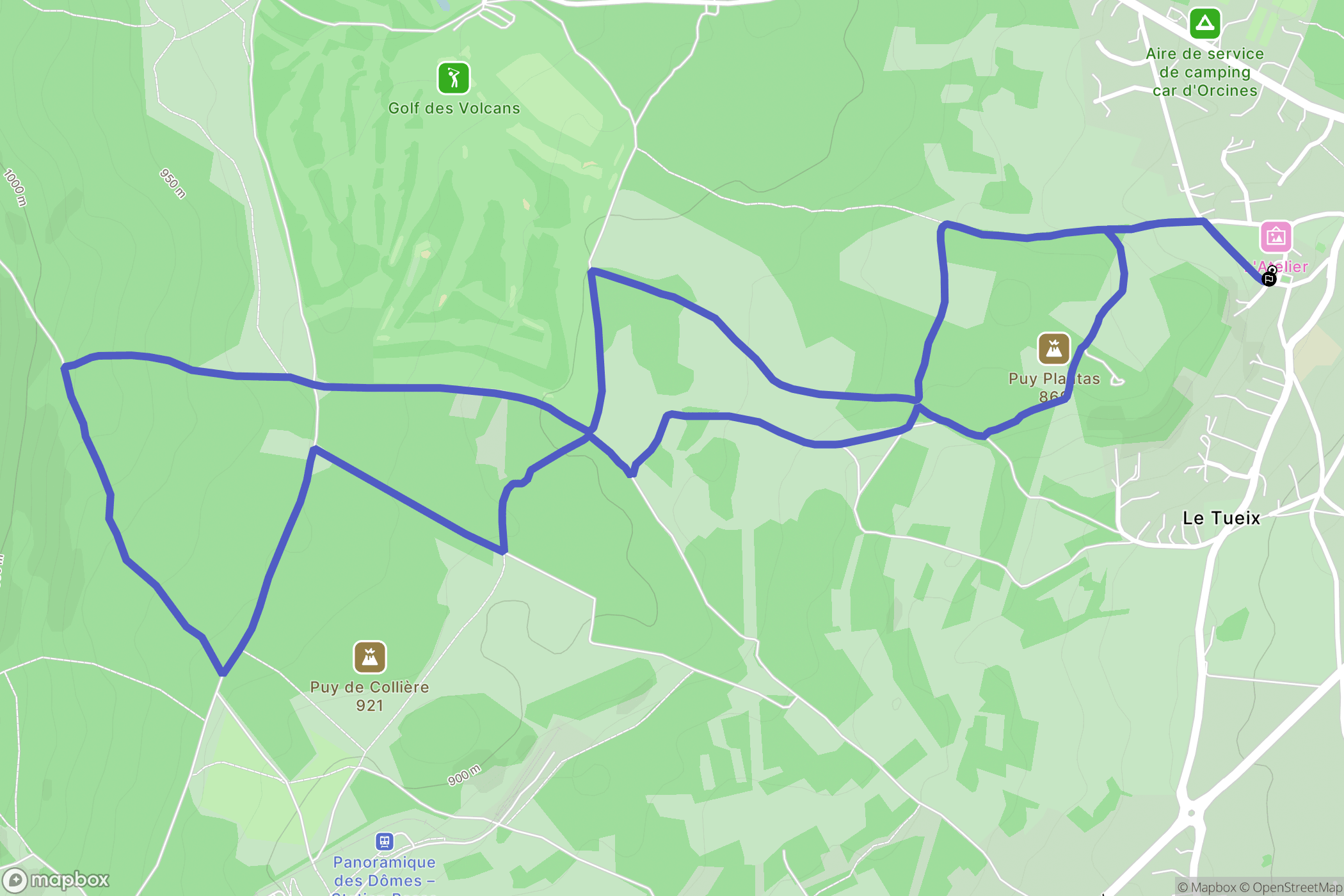 Orcines : carte du parcours de randonnée - France