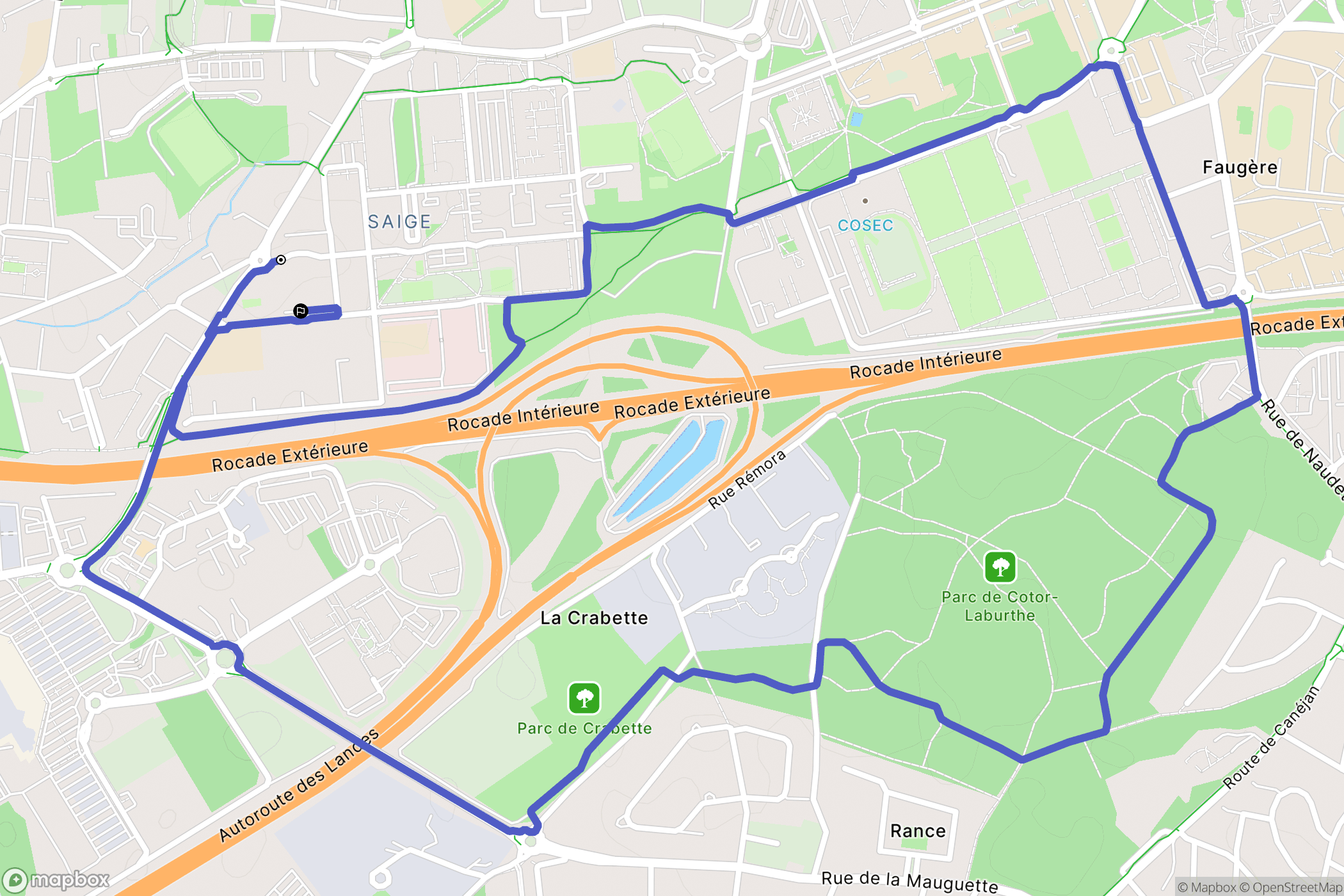 Pessac : carte du parcours de randonnée - France