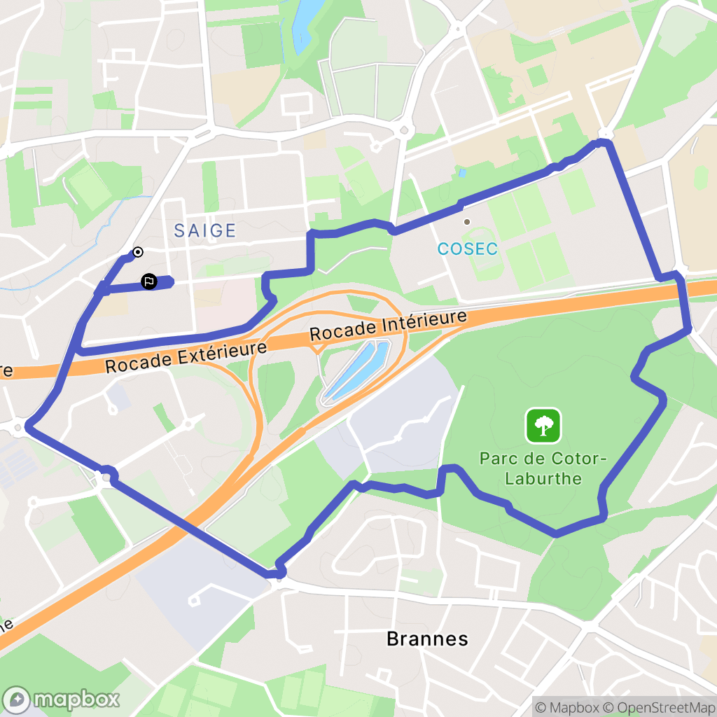 Pessac : carte du parcours de randonnée - France