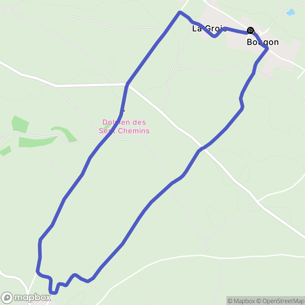 Bougon : carte du parcours de randonnée - France