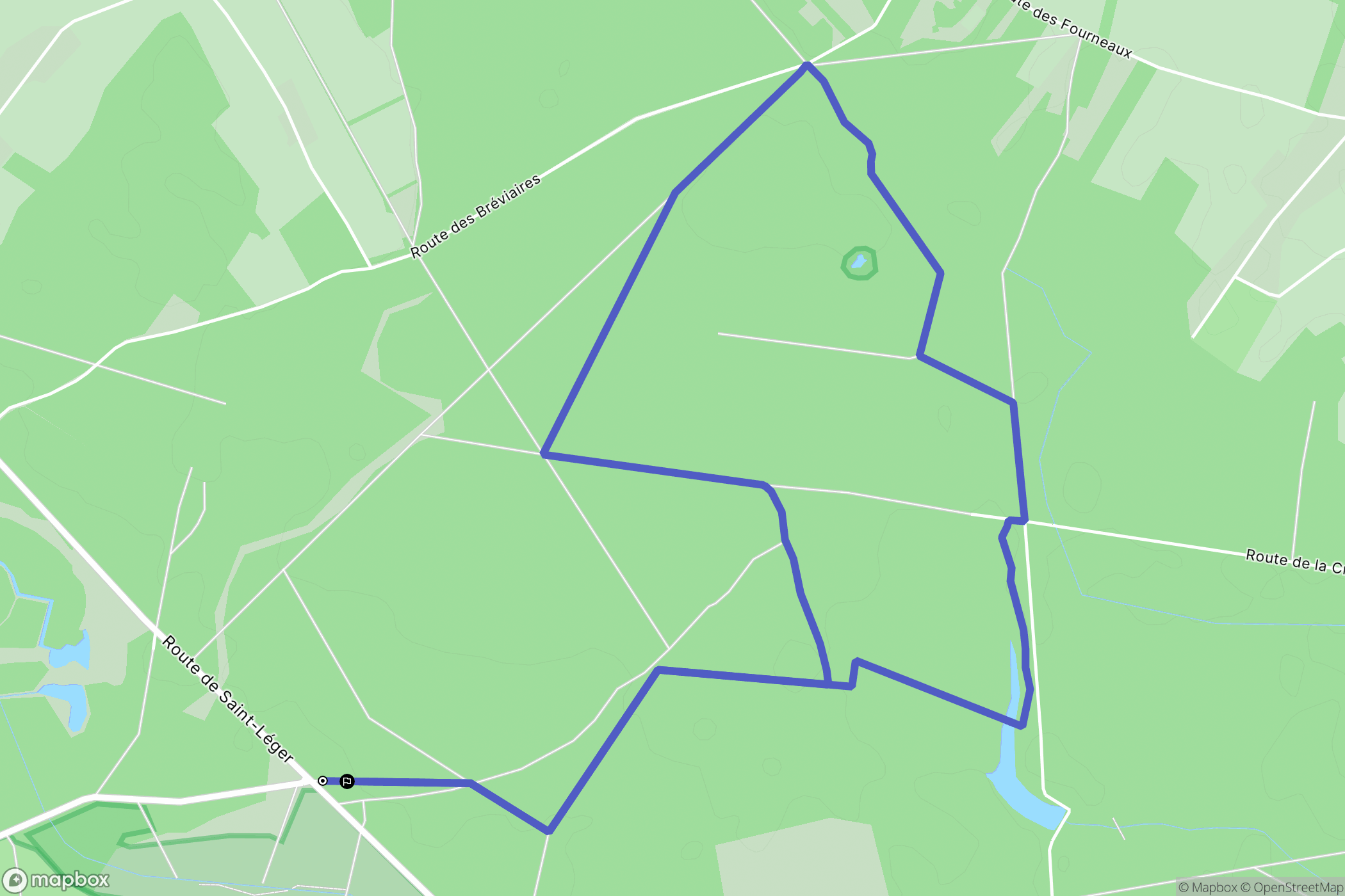 Poigny-la-Forêt : carte du parcours de randonnée - France