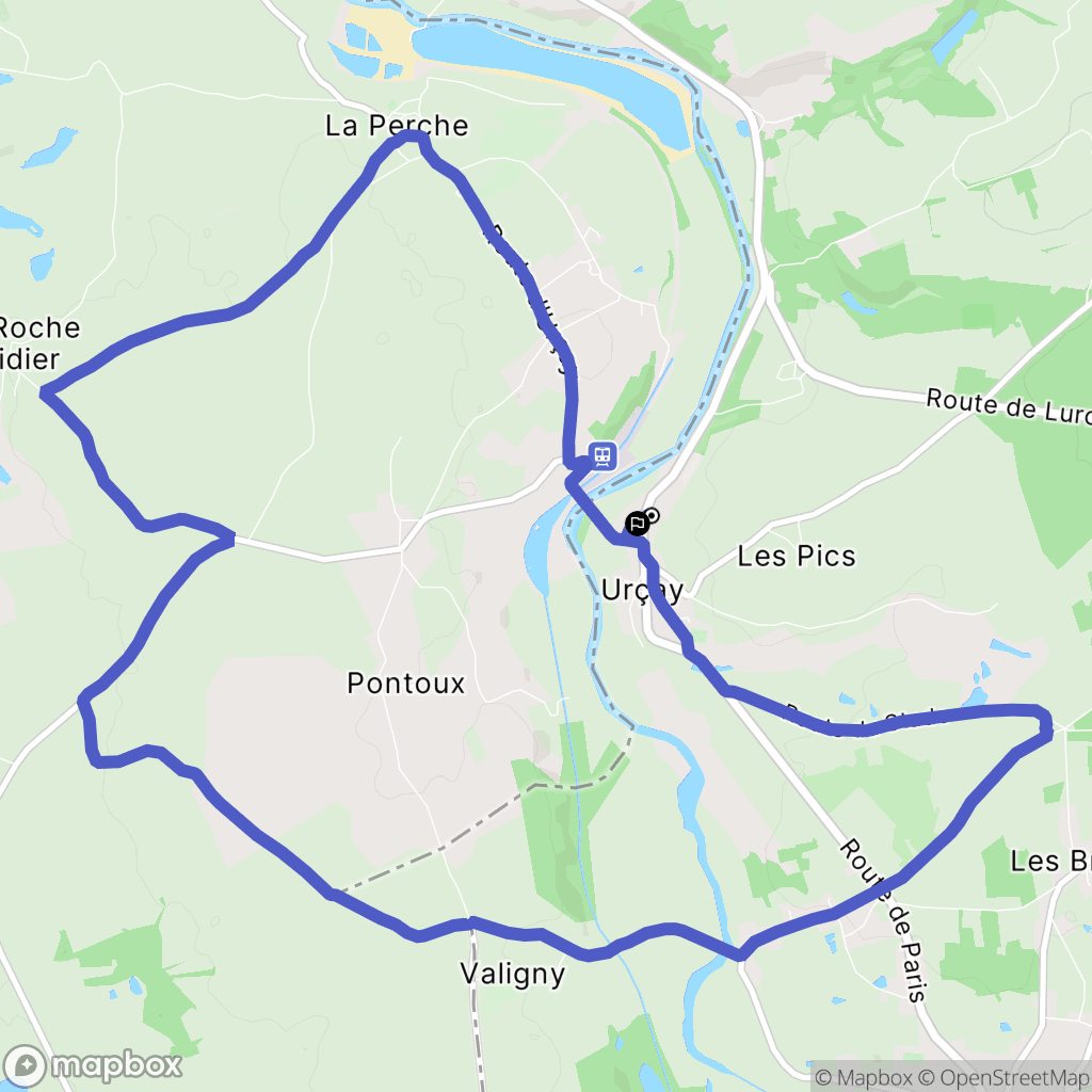 Urçay : carte du parcours de randonnée - France