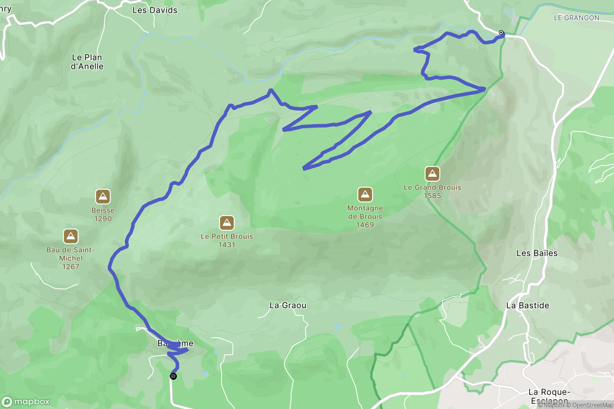 La Martre : carte du parcours de randonnée - France