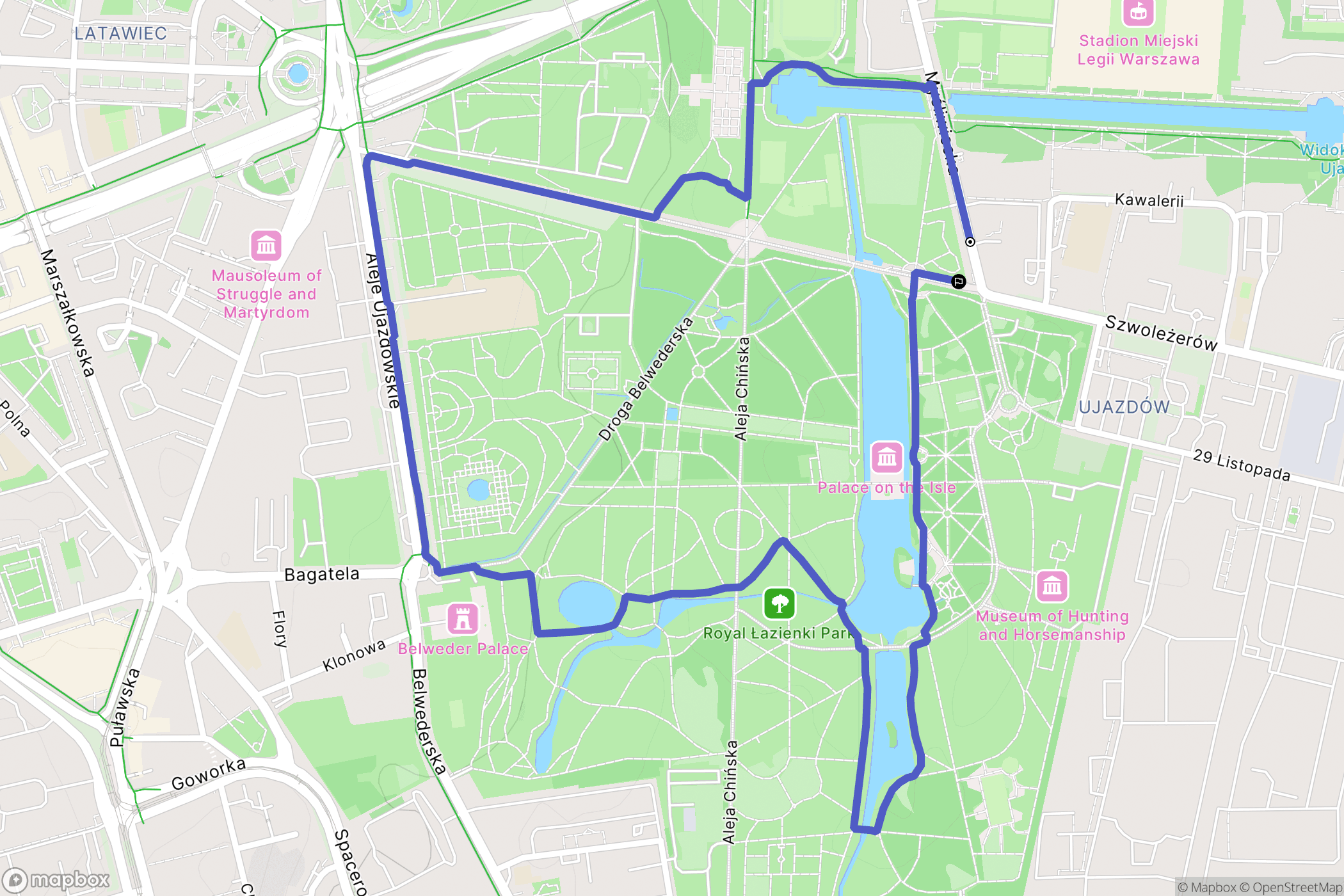 Warszawa: mapa trasy - Poland