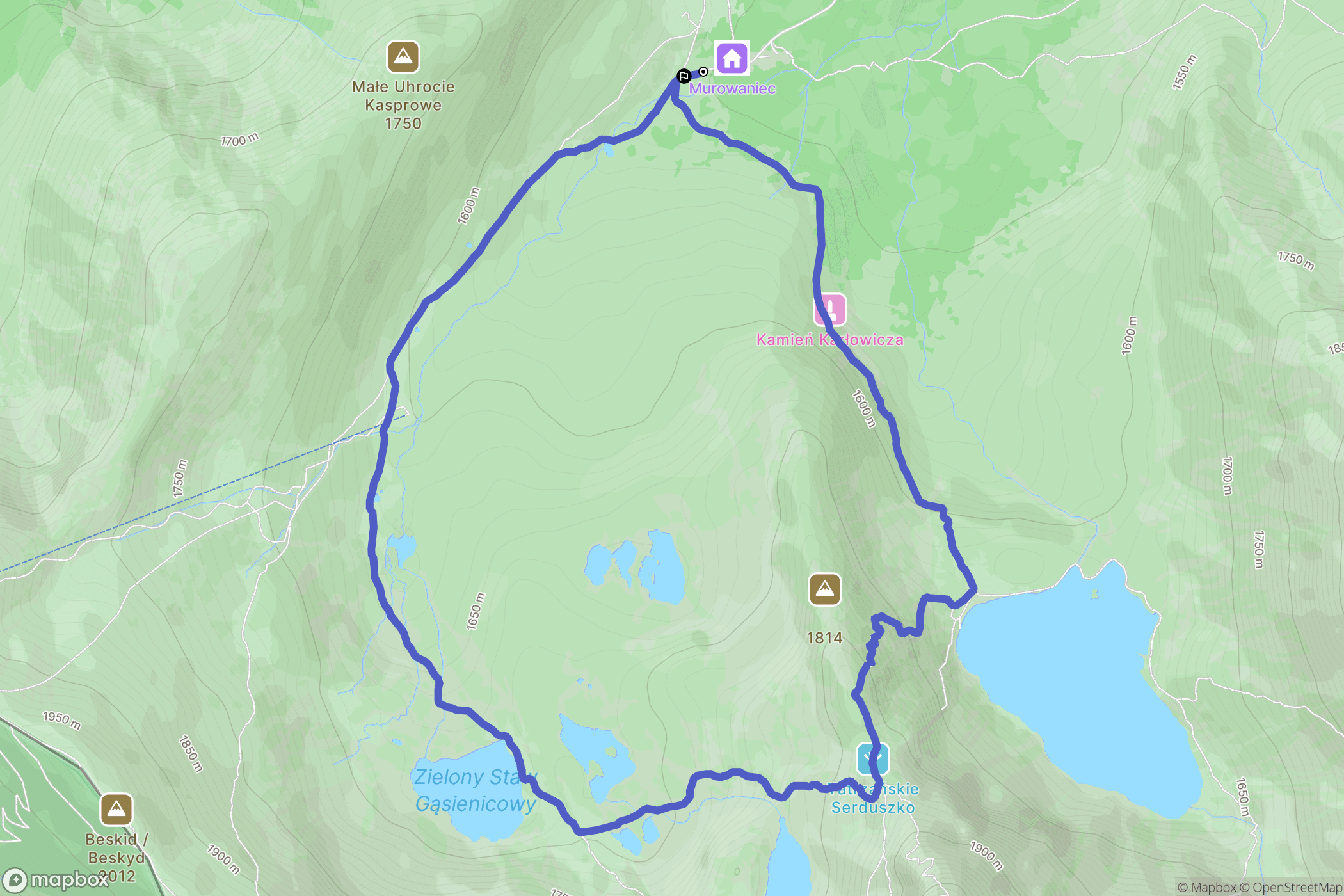 Zakopane: mapa trasy - Poland