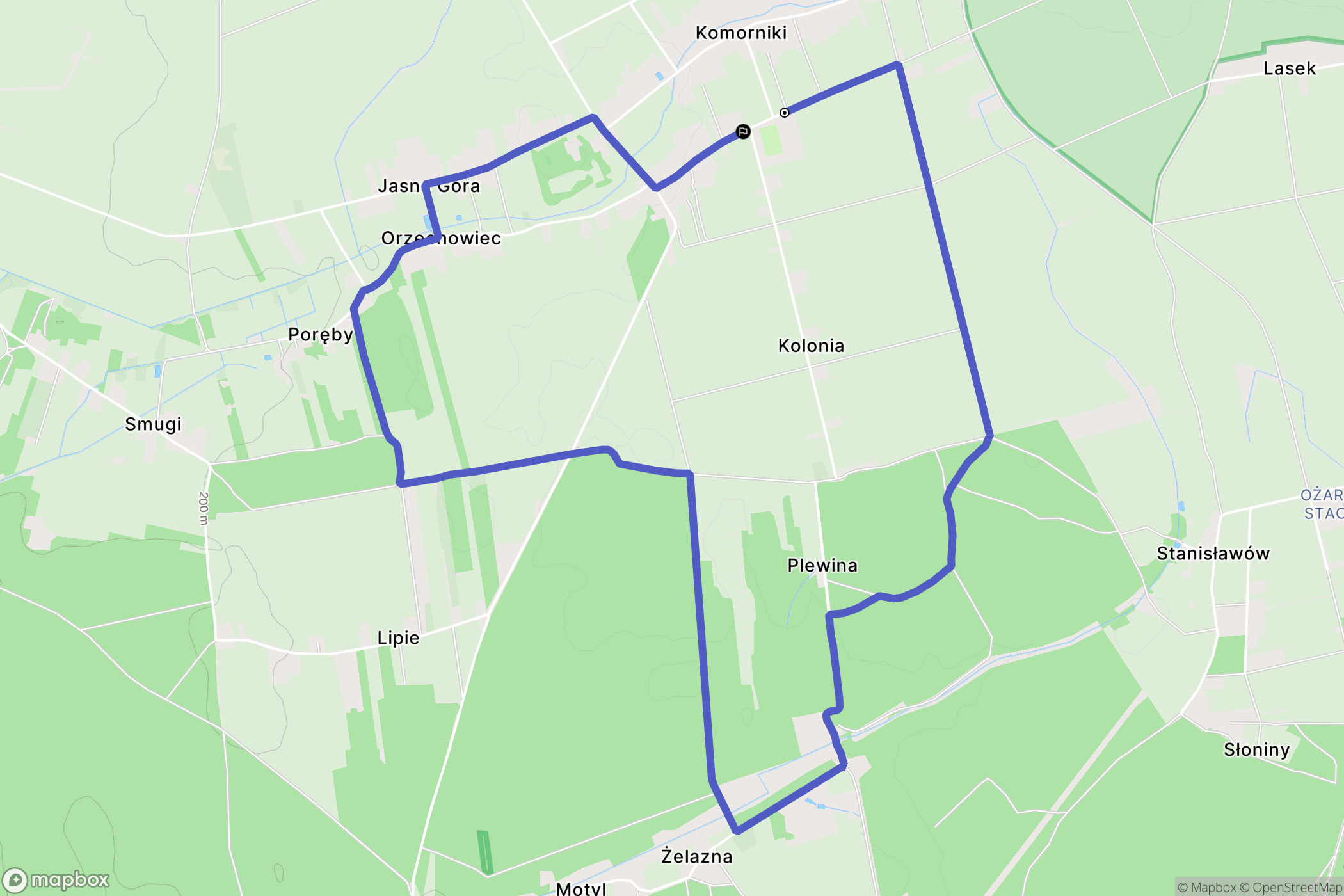 Komorniki: mapa trasy - Poland