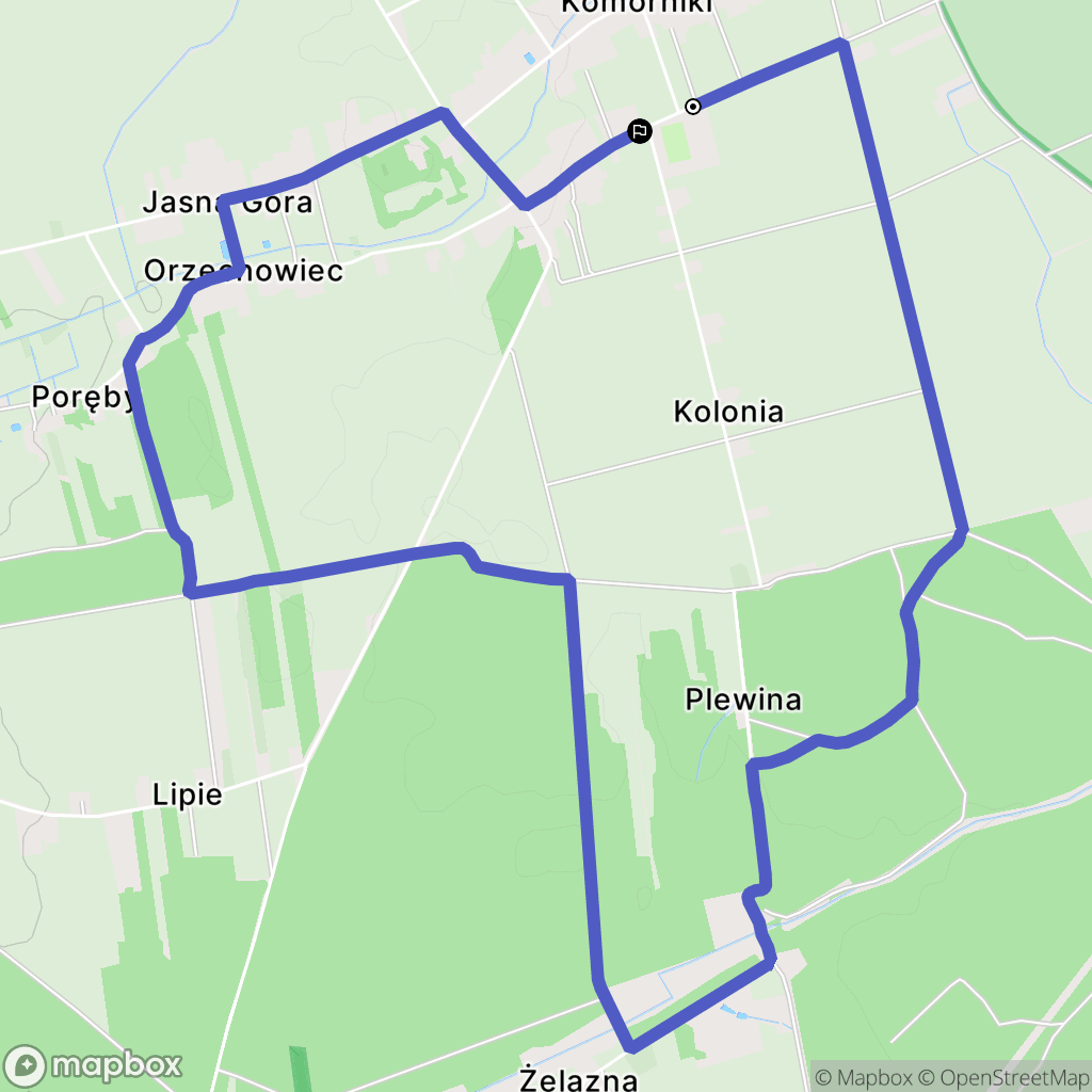 Komorniki: mapa trasy - Poland