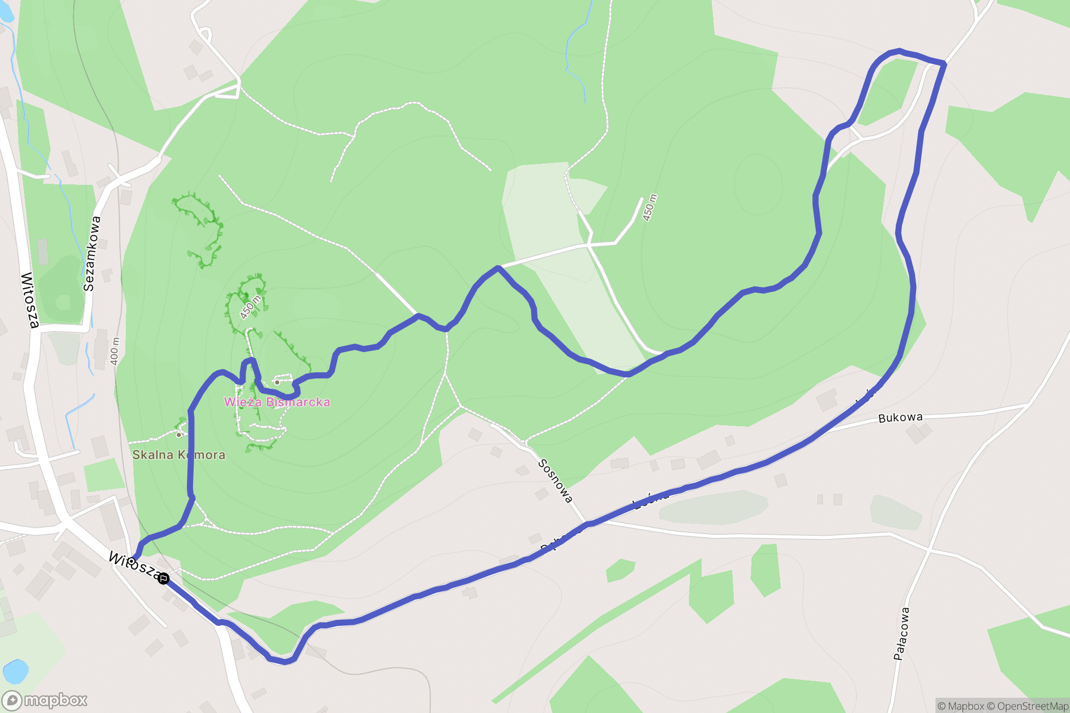Staniszów: mapa trasy - Poland