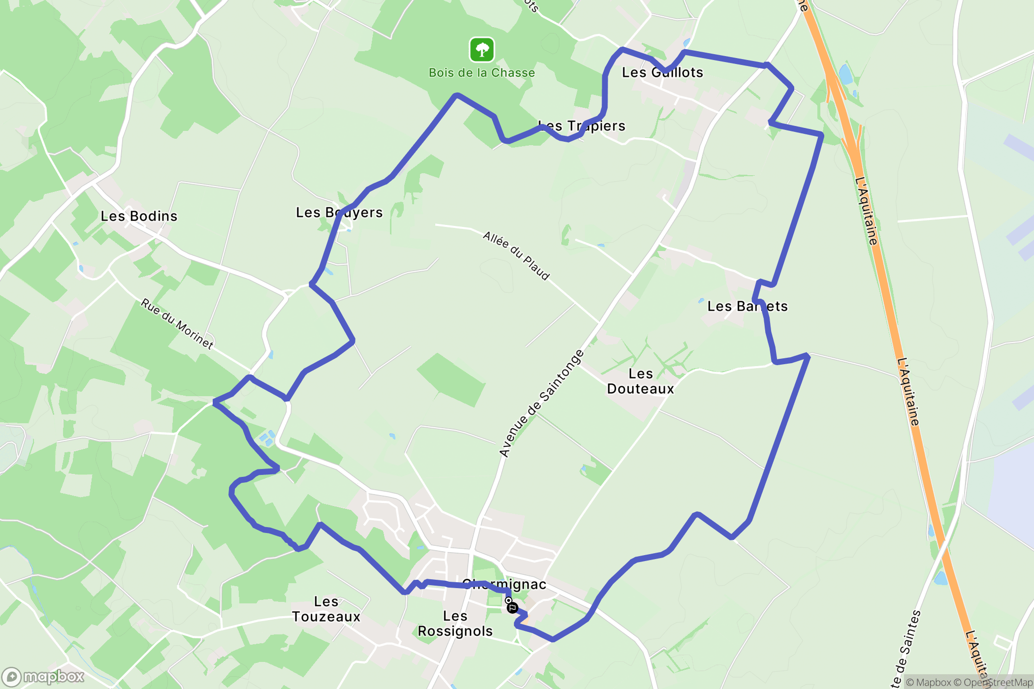 Chermignac : carte du parcours de randonnée - France