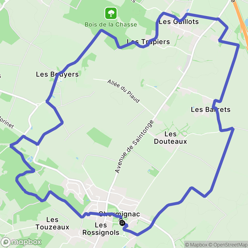 Chermignac : carte du parcours de randonnée - France