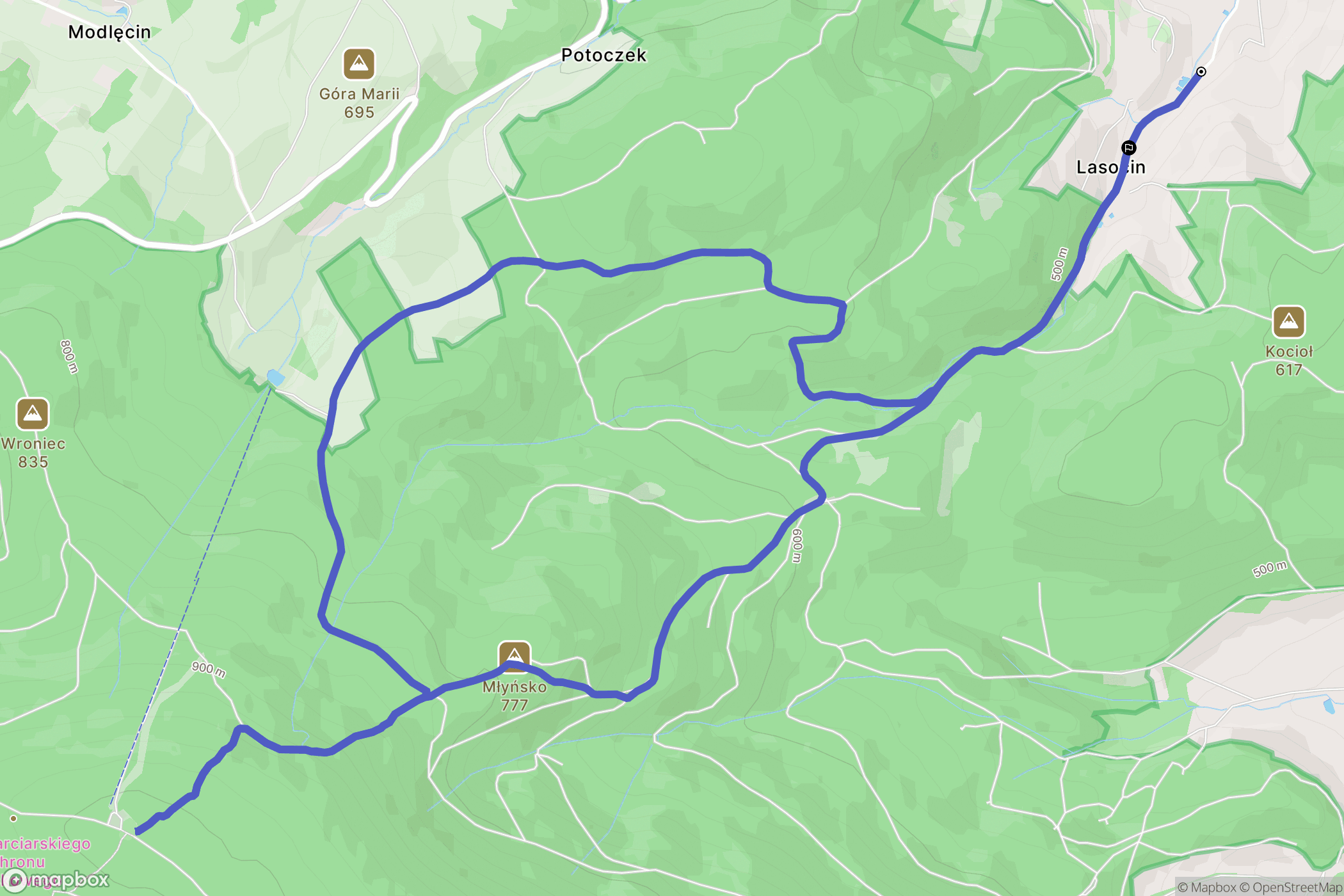 Pieszyce: mapa trasy - Poland