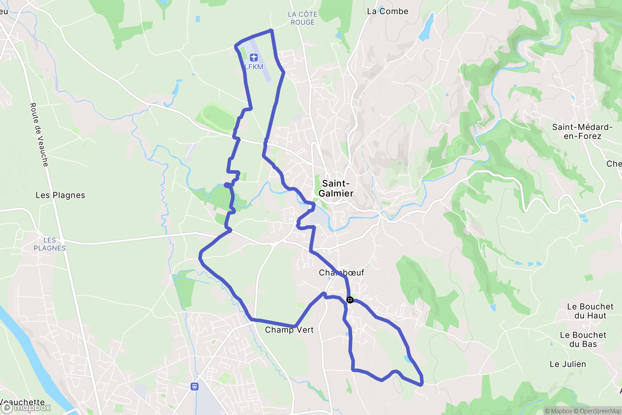 Chambœuf : carte du parcours de randonnée - France