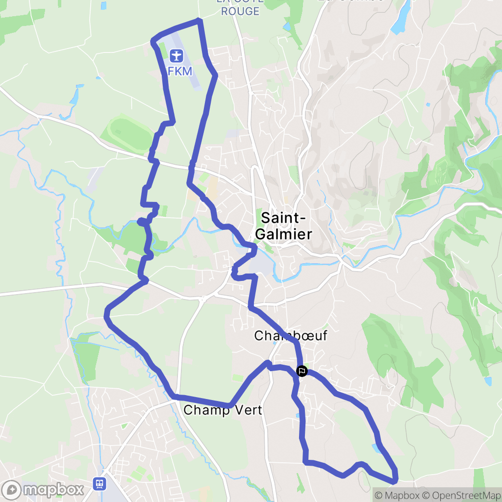 Chambœuf : carte du parcours de randonnée - France