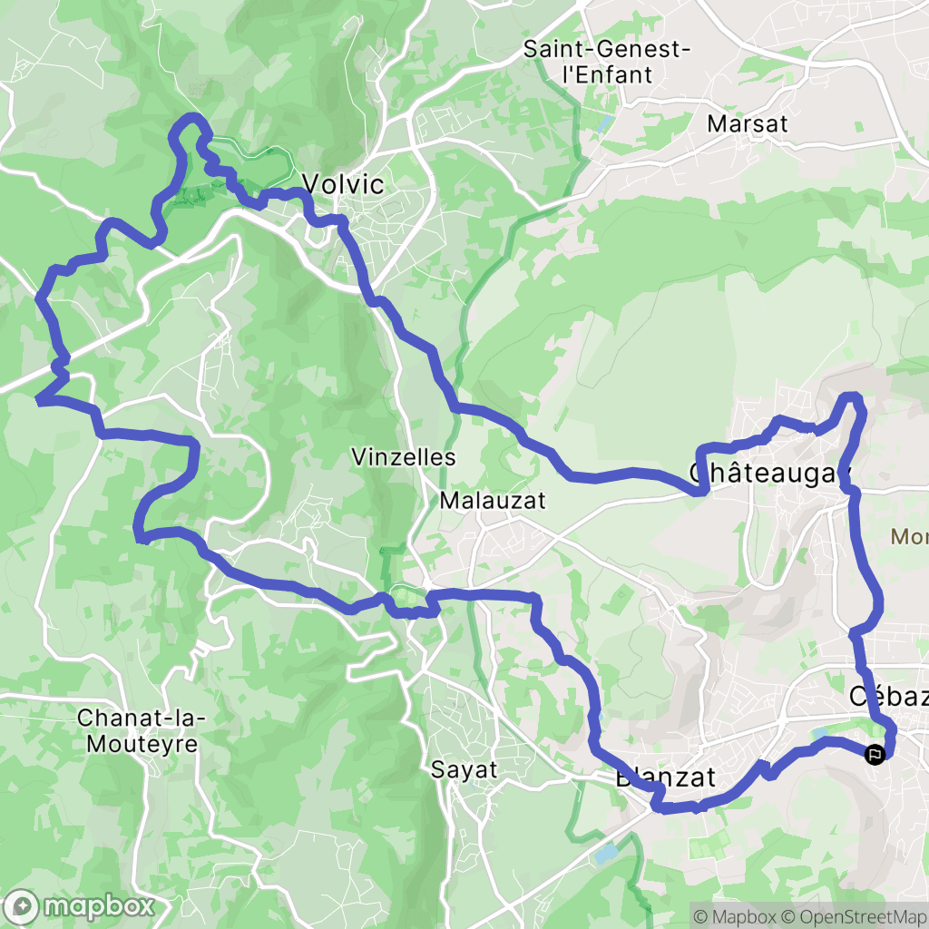 Cébazat : carte du parcours de randonnée - France