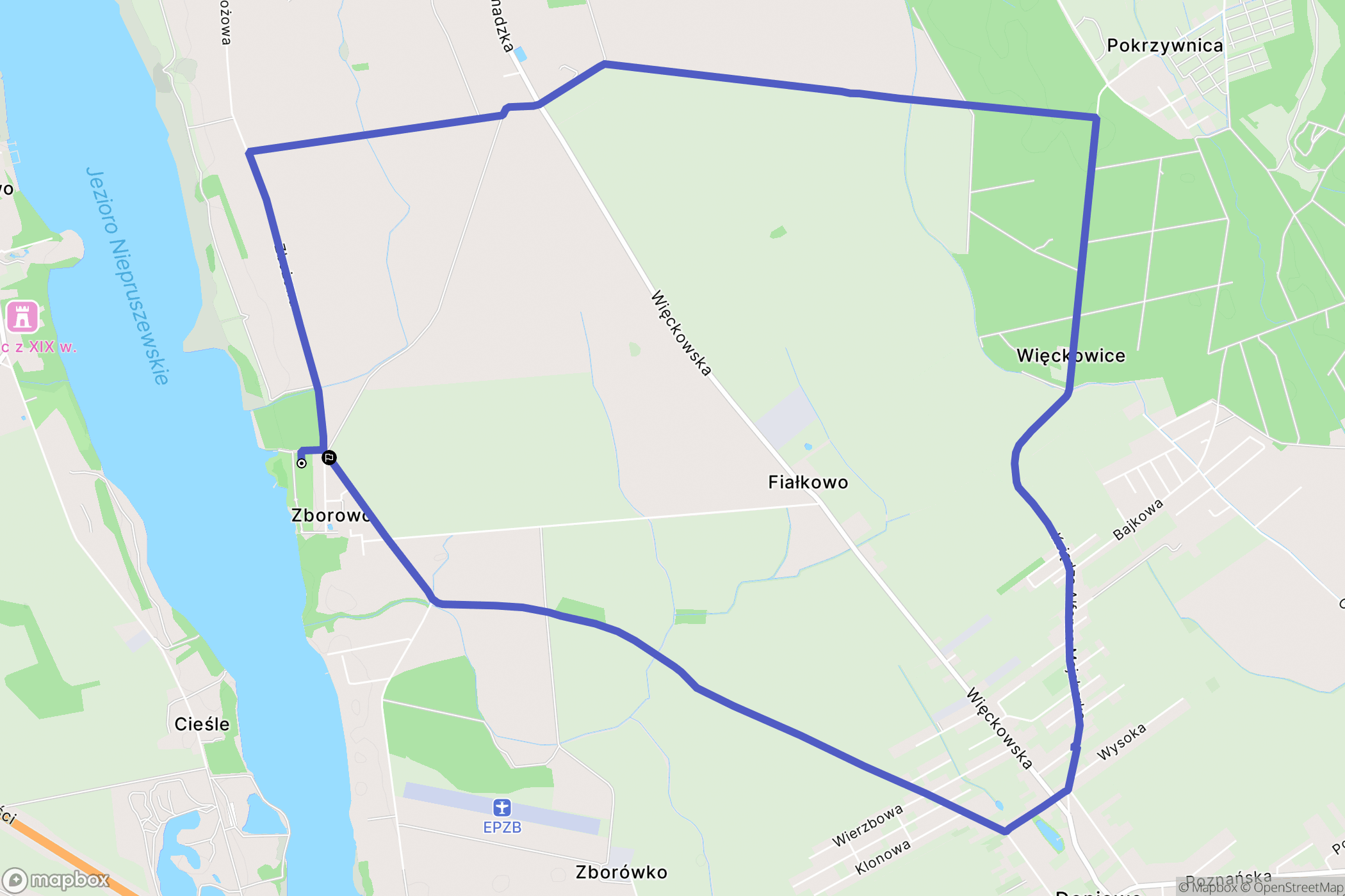 Zborowo: mapa trasy - Poland