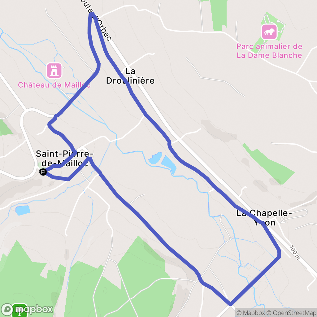 Valorbiquet : carte du parcours de randonnée - France