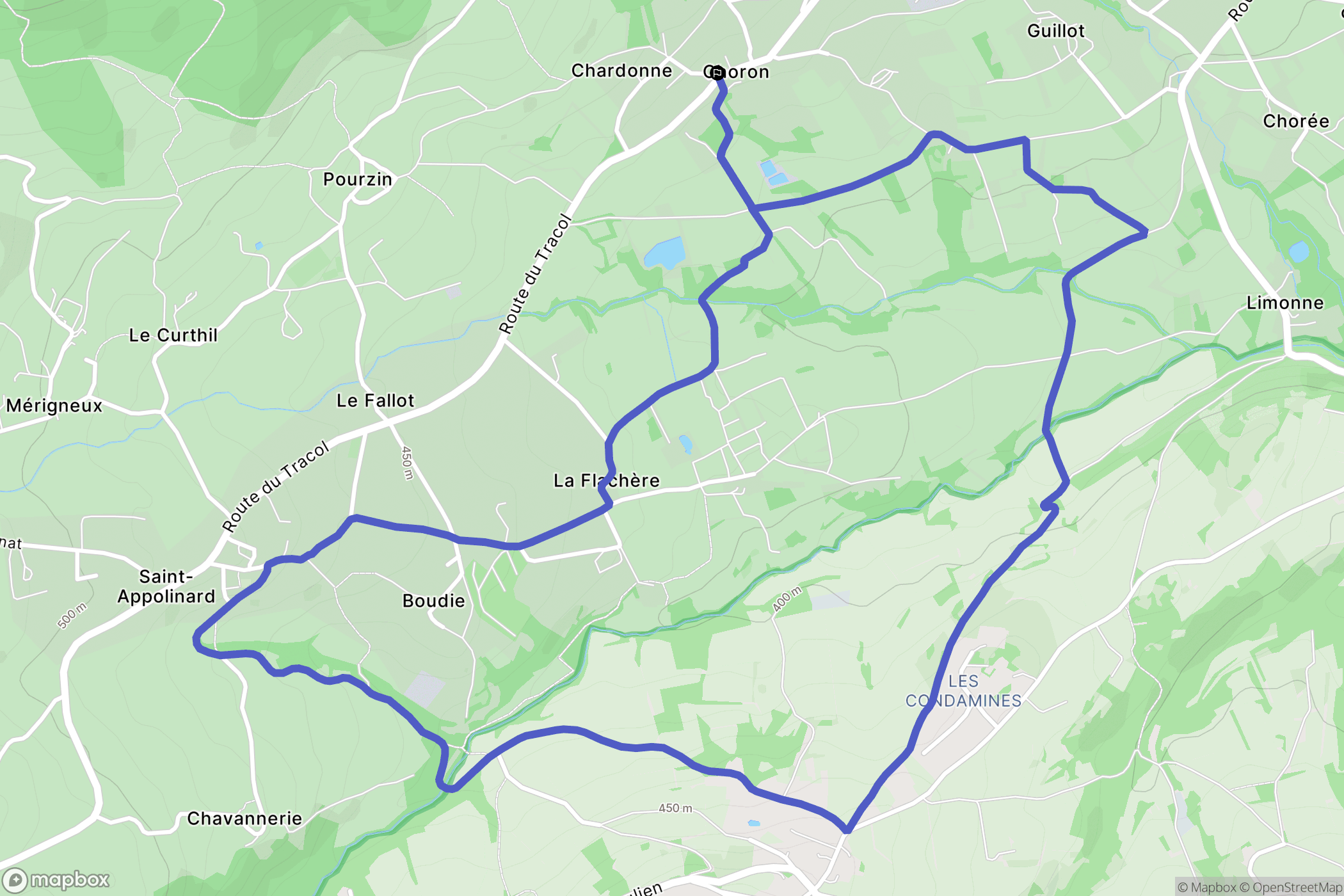 Saint-Appolinard : carte du parcours de randonnée - France