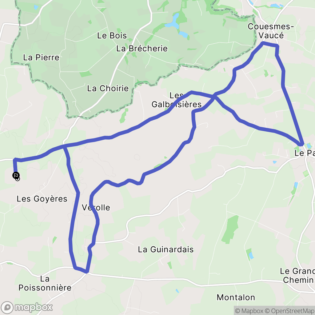 Brécé : carte du parcours de randonnée - France