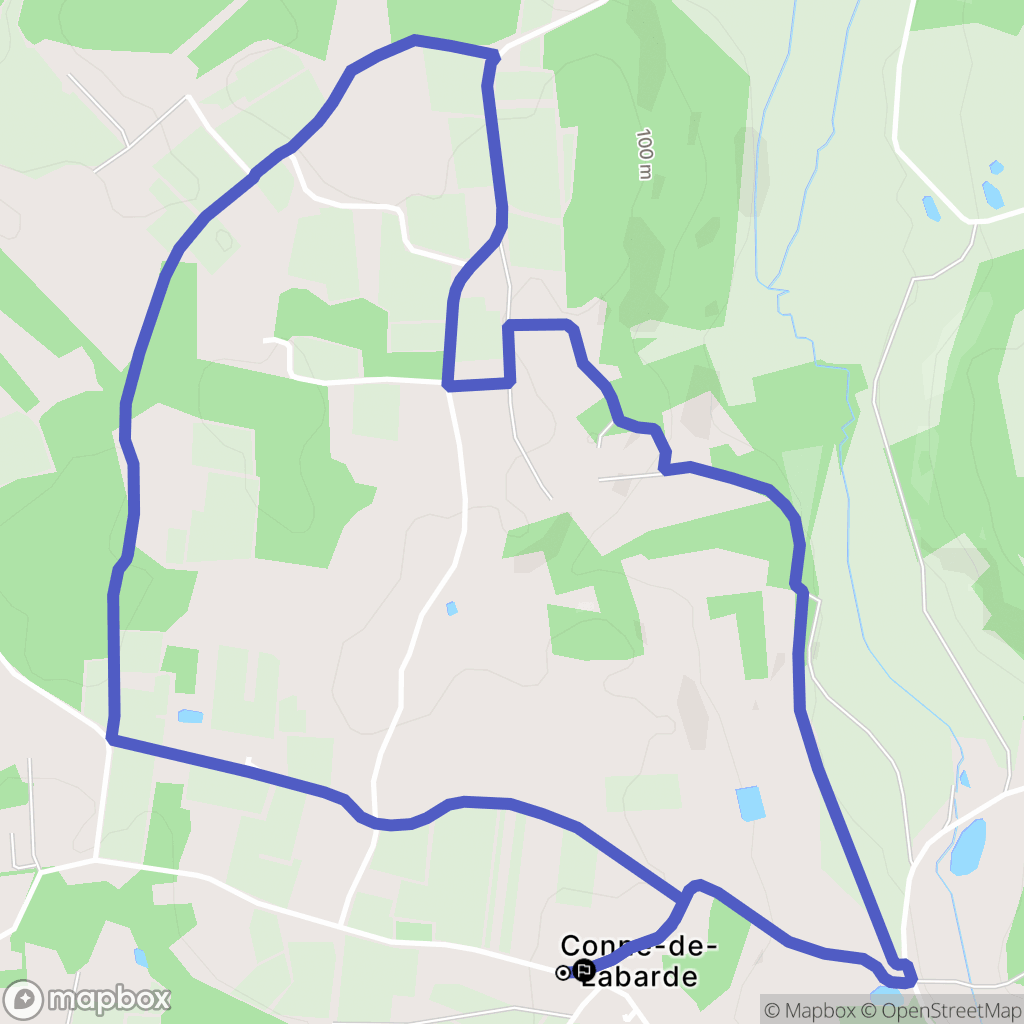 Conne-de-Labarde : carte du parcours de randonnée - France