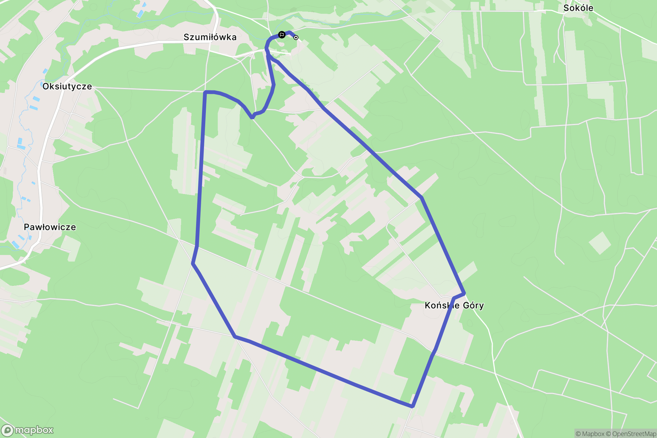 Grabarka: mapa trasy - Poland
