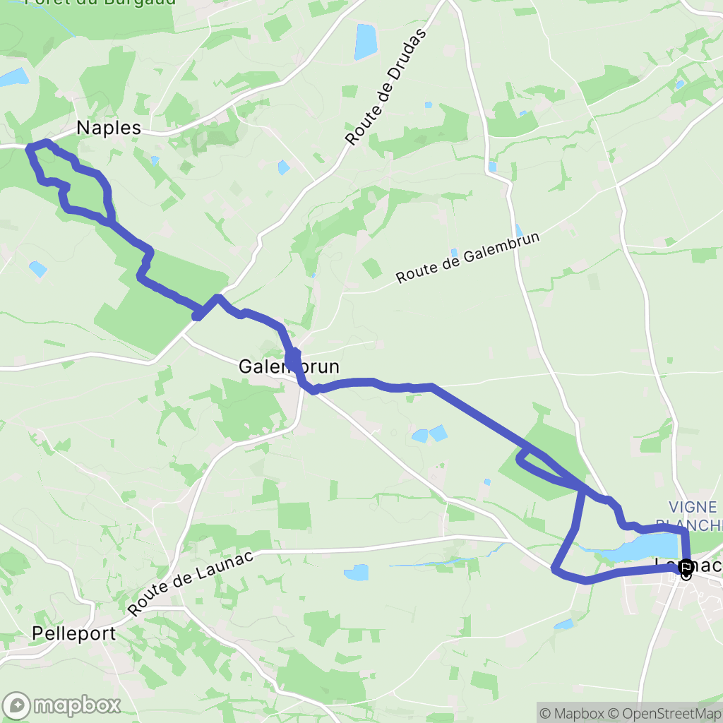 Launac : carte du parcours de randonnée - France