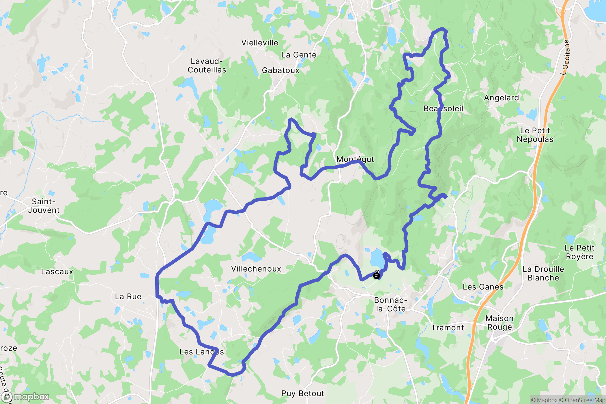 Bonnac-la-Côte : carte du parcours de randonnée - France