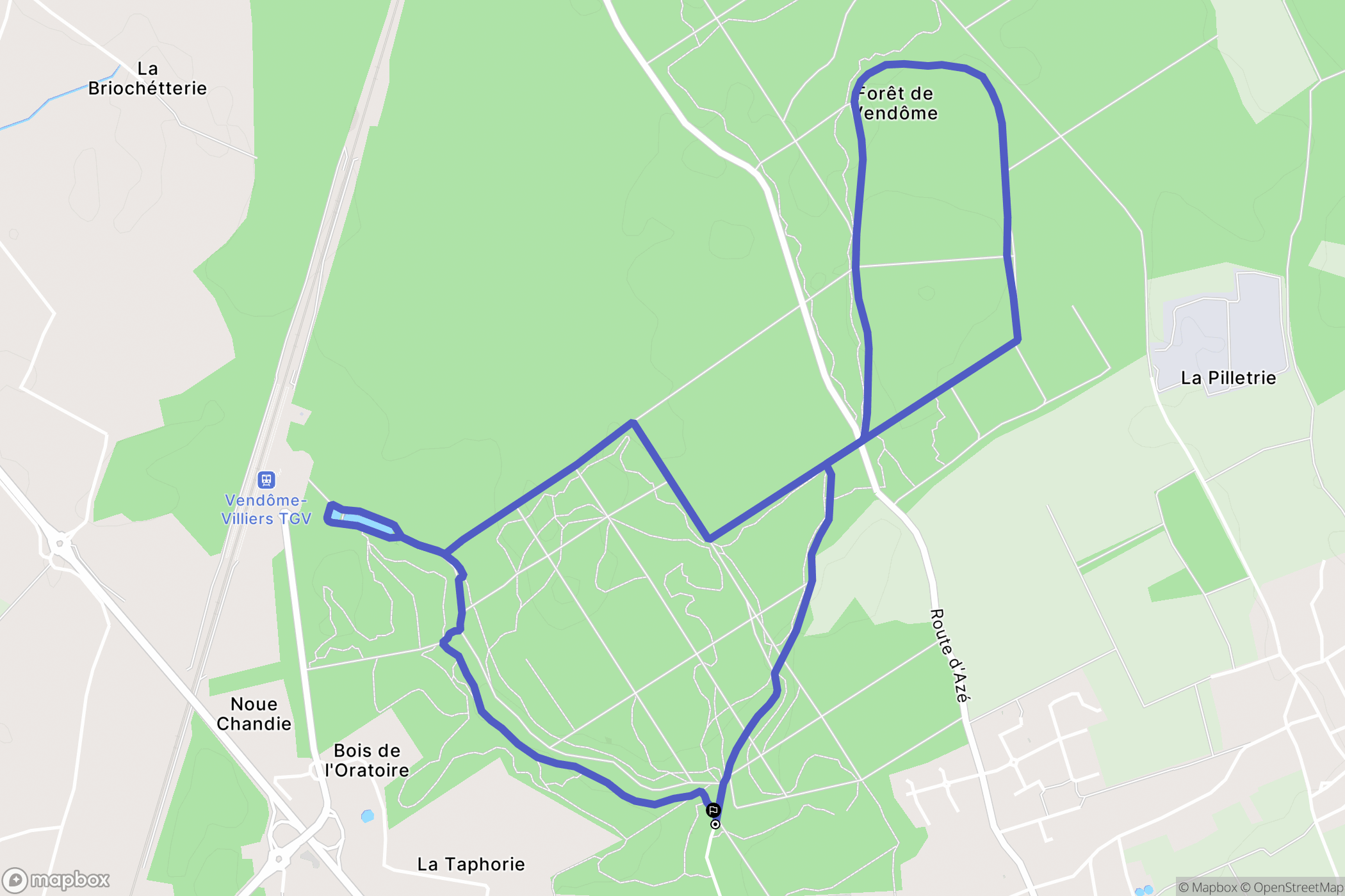 Vendôme : carte du parcours de randonnée - France