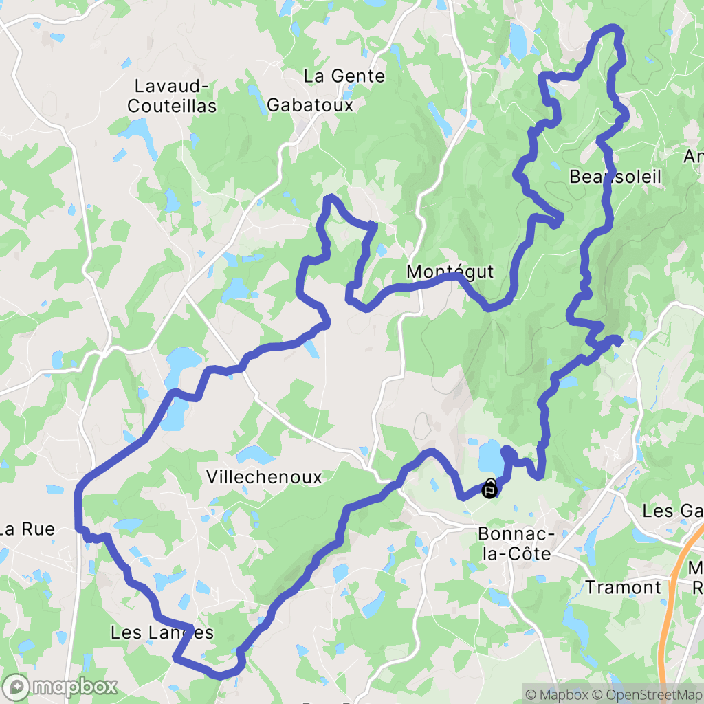 Bonnac-la-Côte : carte du parcours de randonnée - France