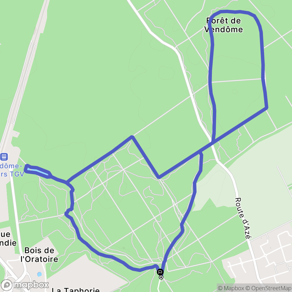 Vendôme : carte du parcours de randonnée - France