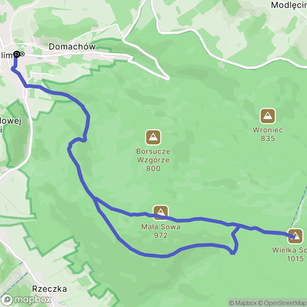Walim: mapa trasy - Poland