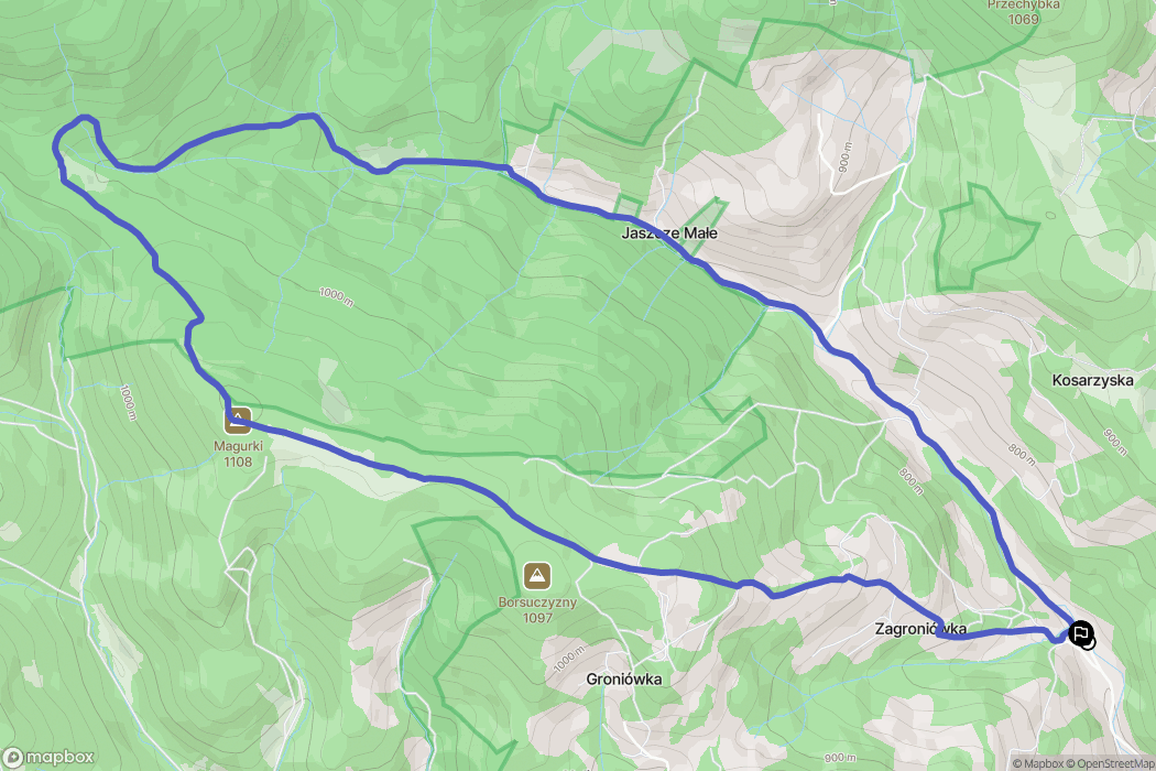 Ochotnica Górna: mapa trasy - Poland