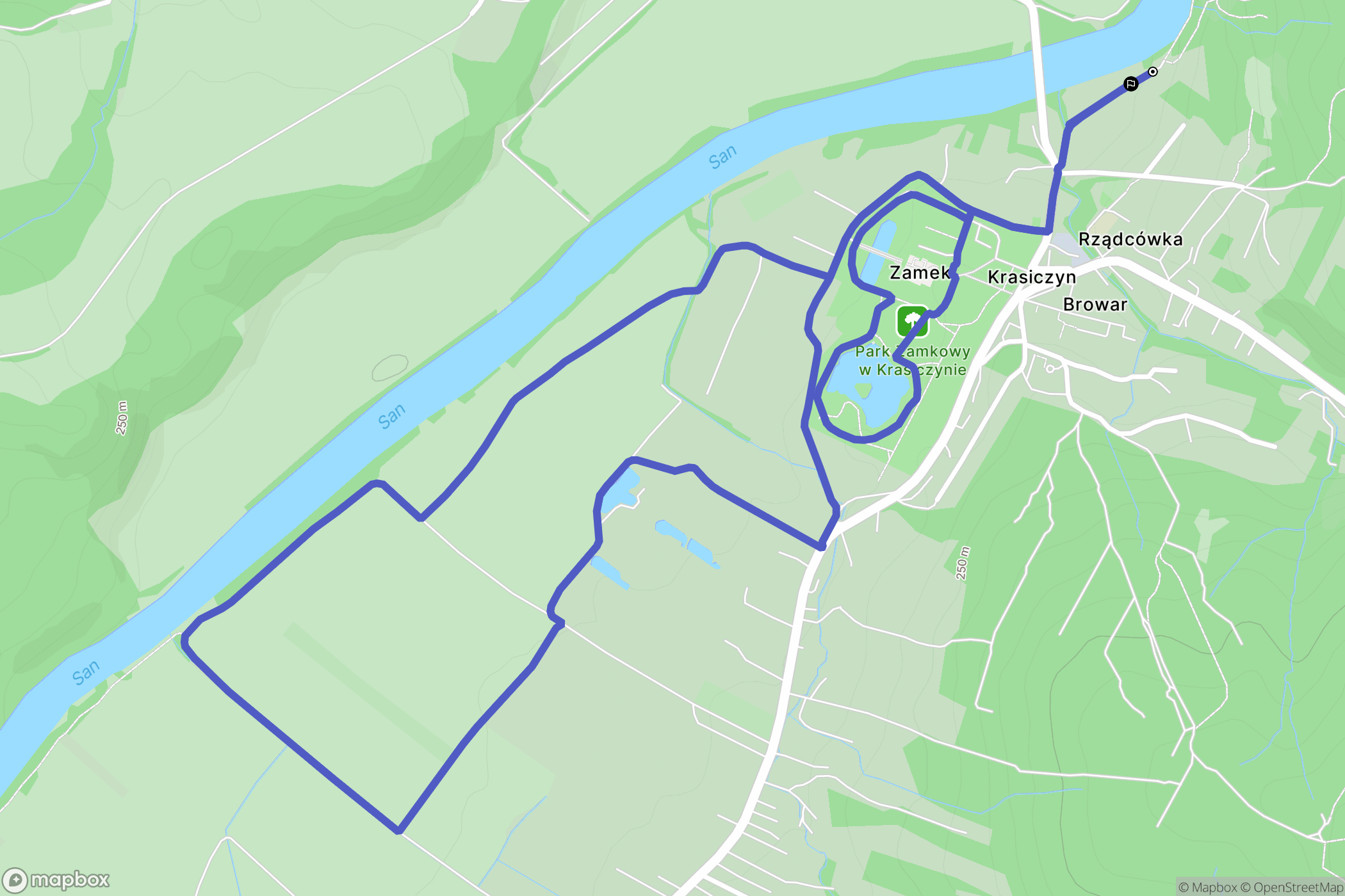 Krasiczyn: mapa trasy - Poland