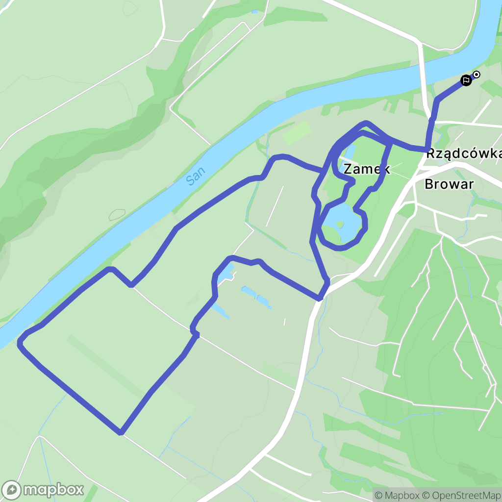 Krasiczyn: mapa trasy - Poland
