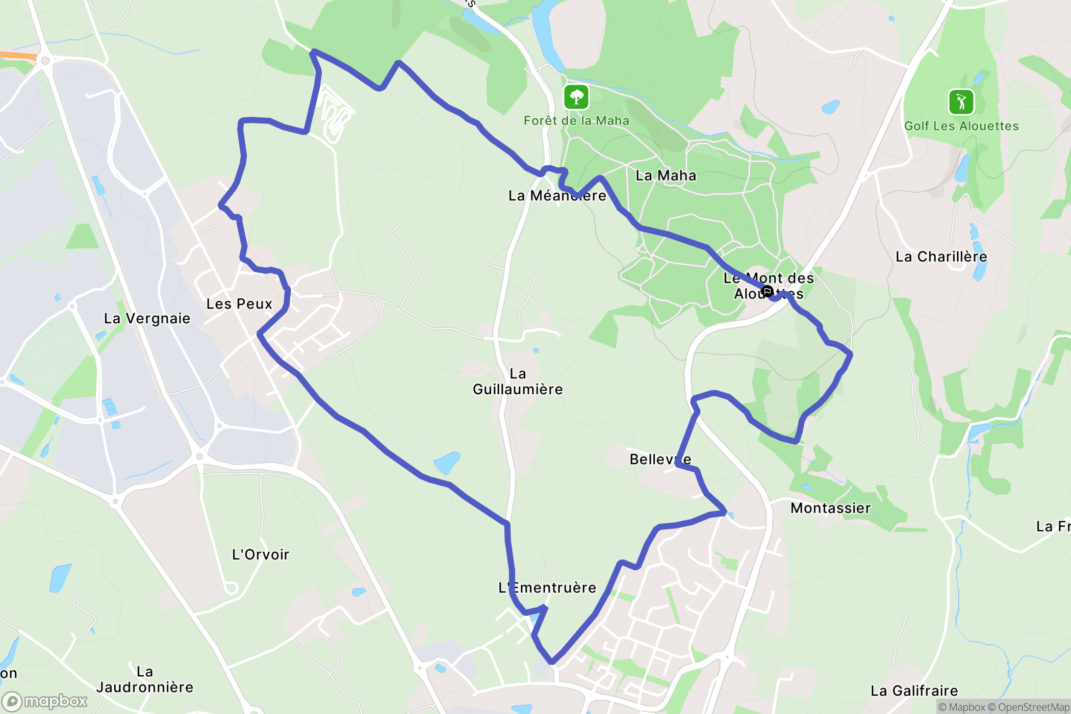 Les Herbiers : carte du parcours de randonnée - France