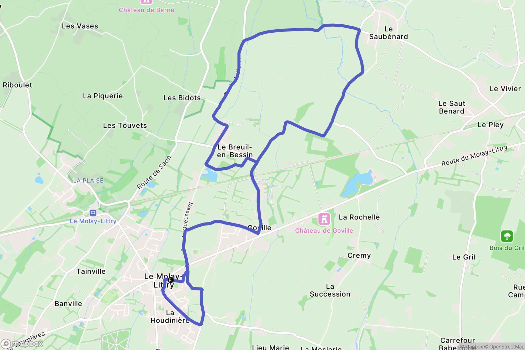 Le Molay-Littry : carte du parcours de randonnée - France
