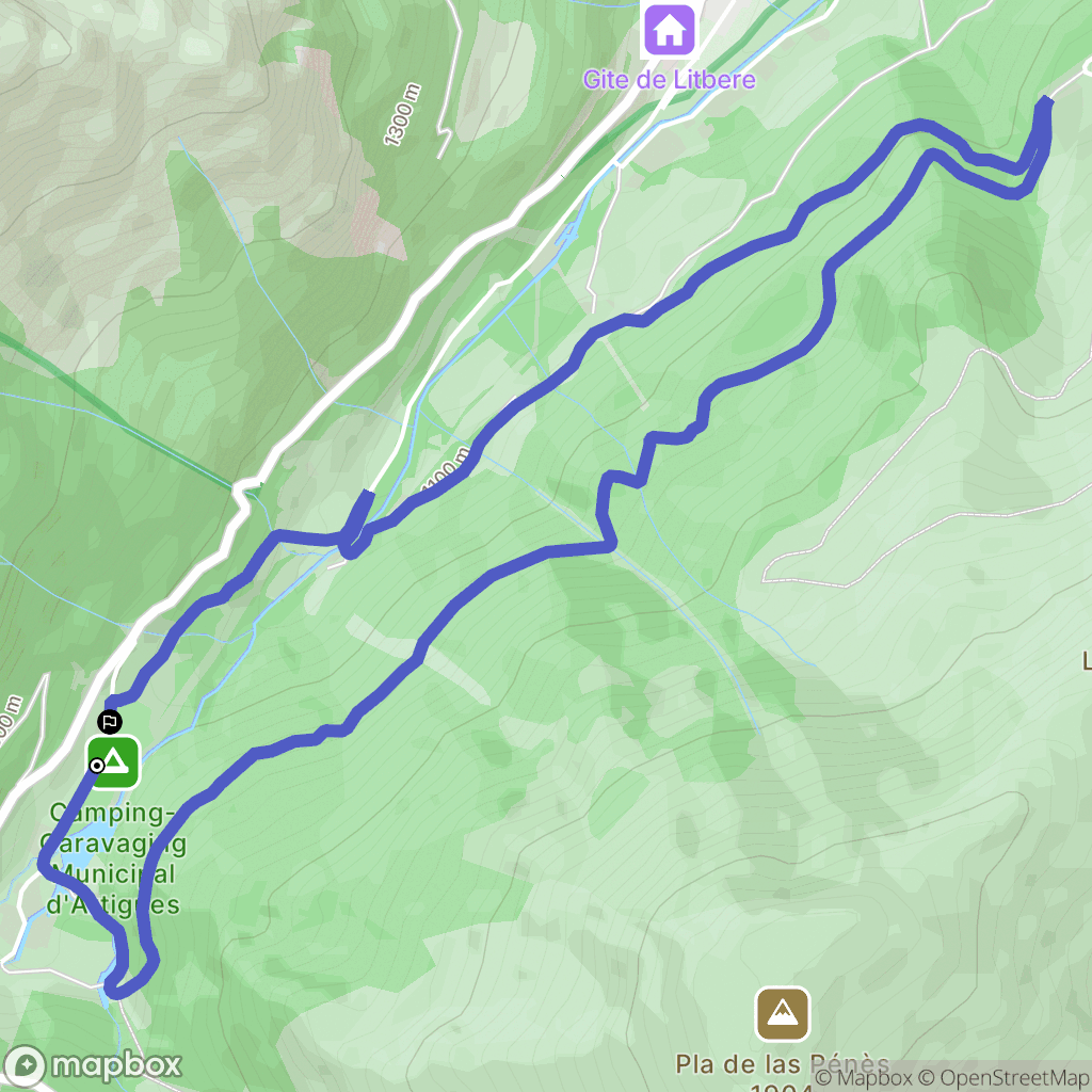Campan : carte du parcours de randonnée - France