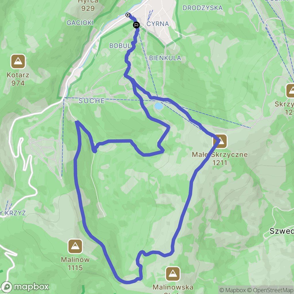 Szczyrk: mapa trasy - Poland
