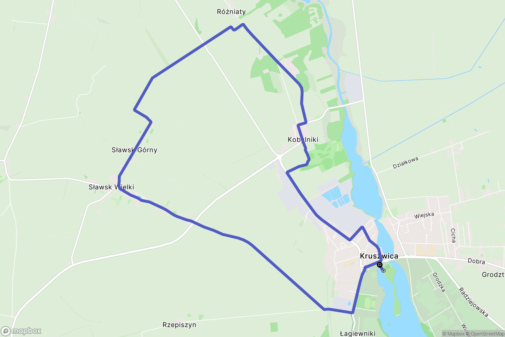Kruszwica: mapa trasy - Poland