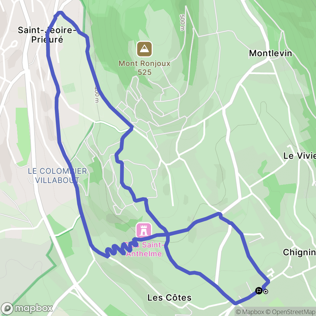 Chignin : carte du parcours de randonnée - France