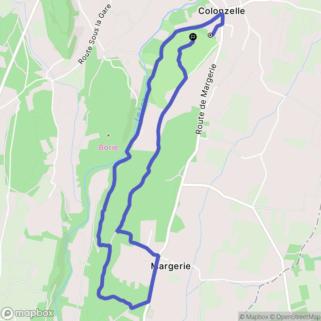 Colonzelle : carte du parcours de randonnée - France