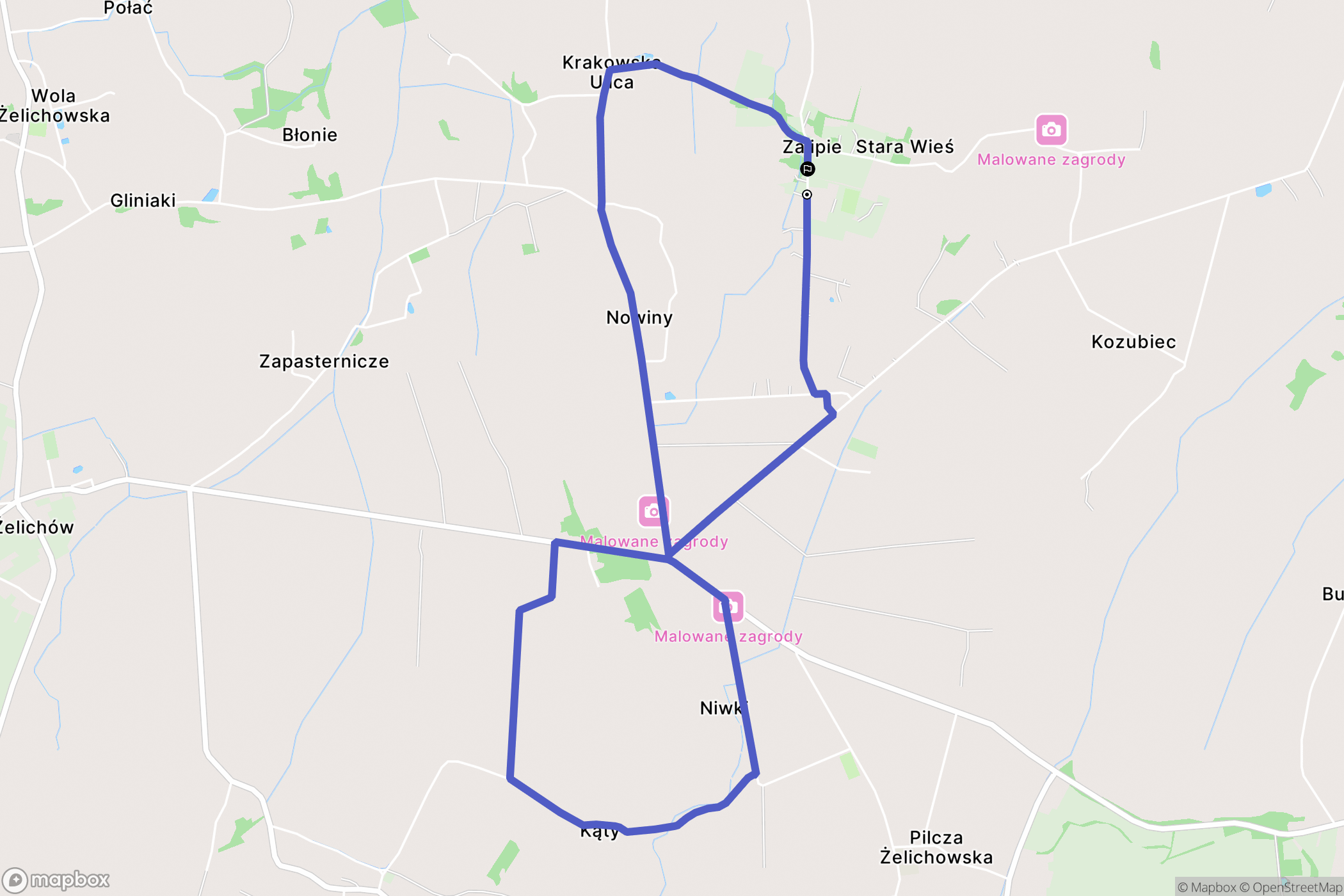 Zalipie: mapa trasy - Poland