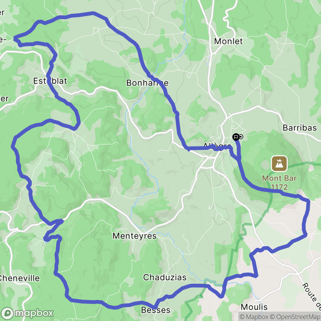 Allègre : carte du parcours de randonnée - France