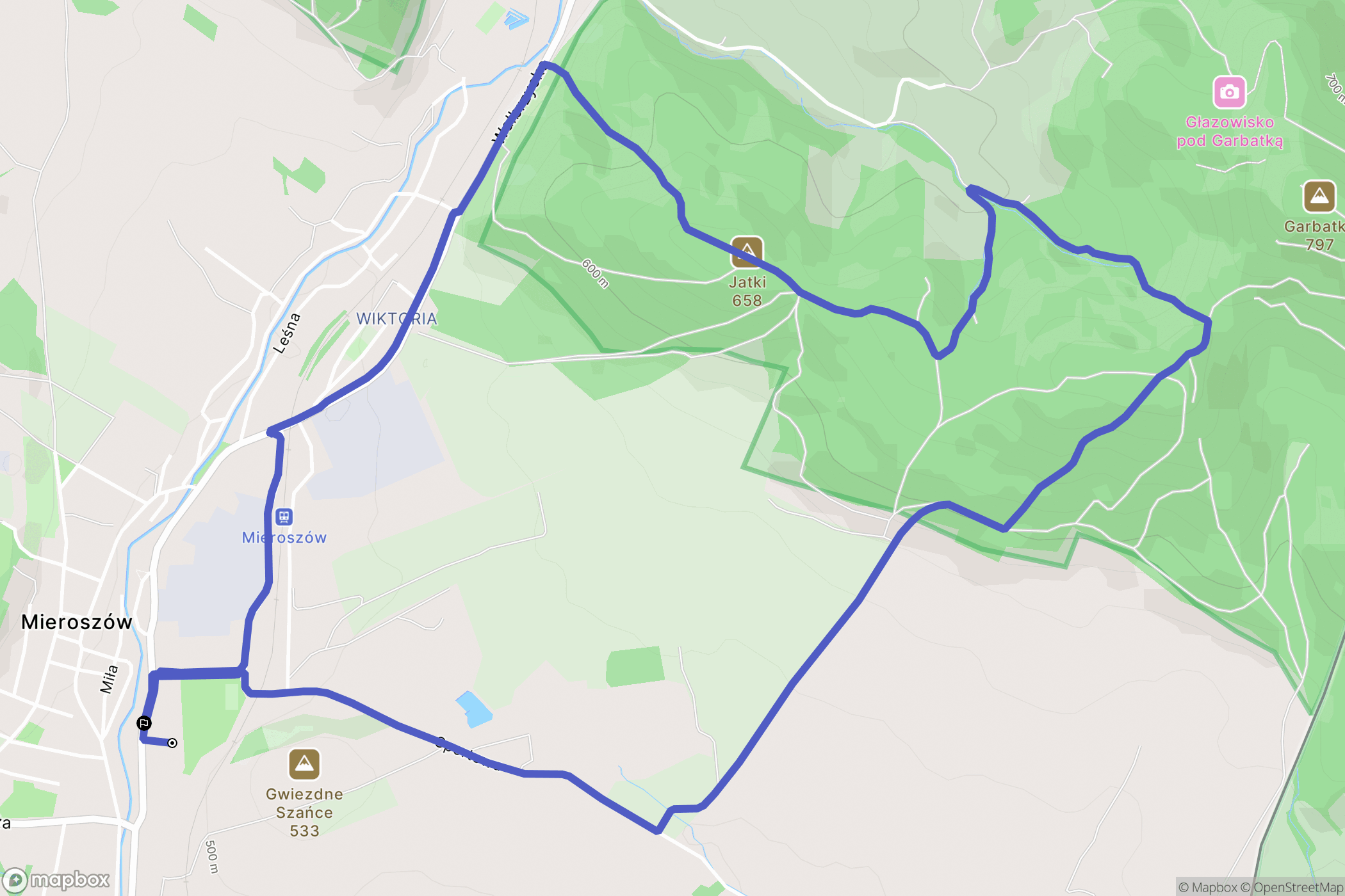 Mieroszów: mapa trasy - Poland