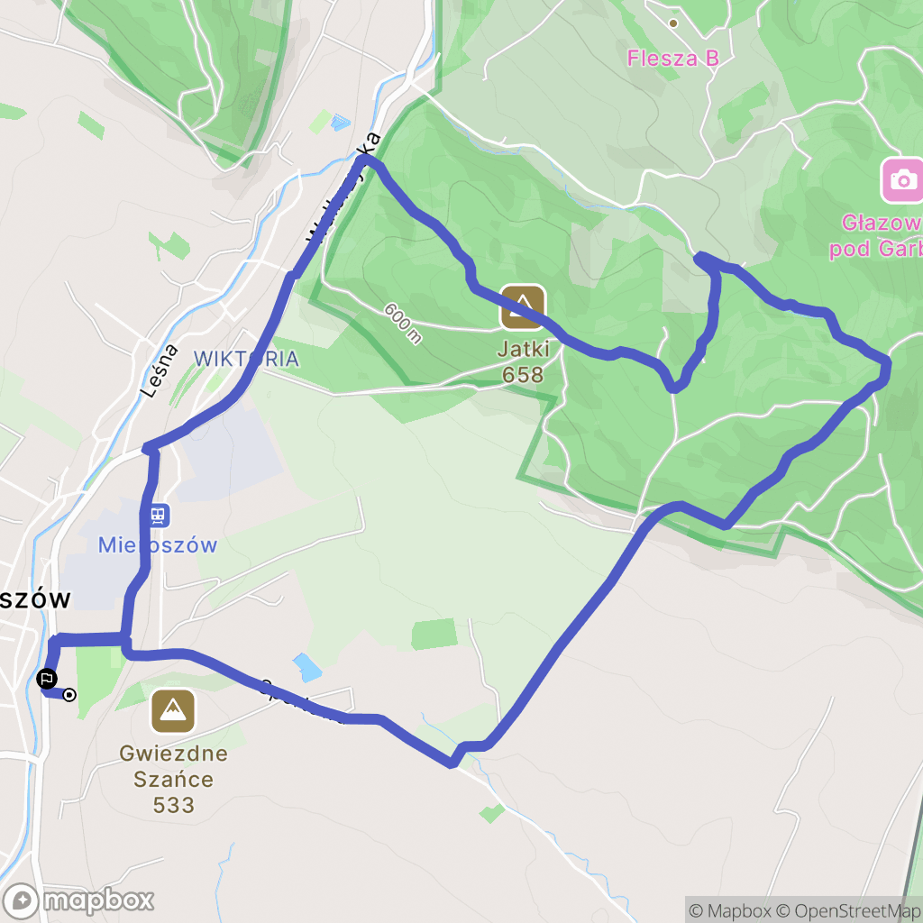 Mieroszów: mapa trasy - Poland