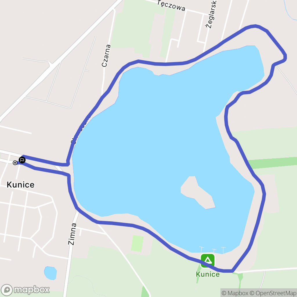 Kunice: mapa trasy - Poland