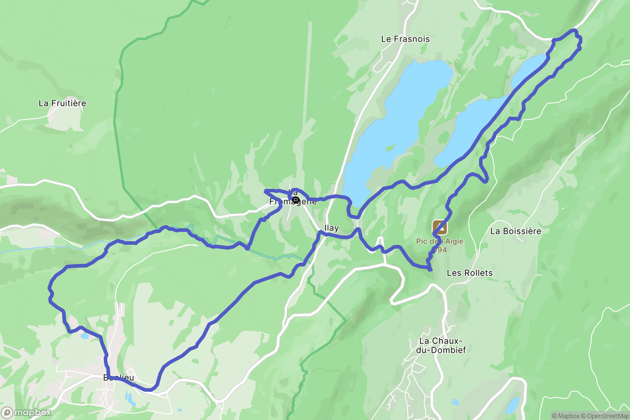 Le Frasnois : carte du parcours de randonnée - France