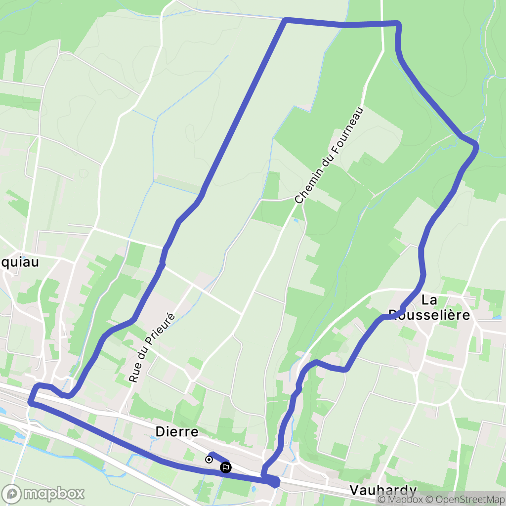 Dierre : carte du parcours de randonnée - France