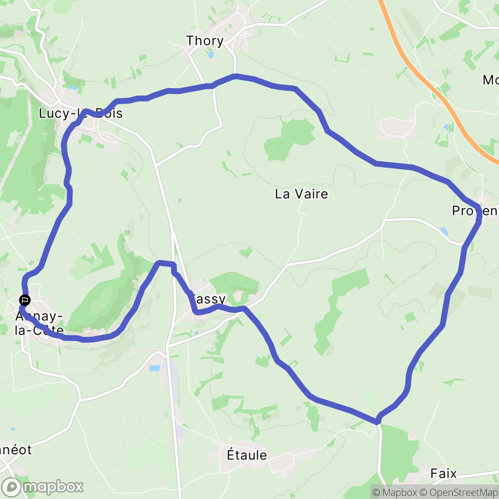 Annay-la-Côté : carte du parcours de randonnée - France