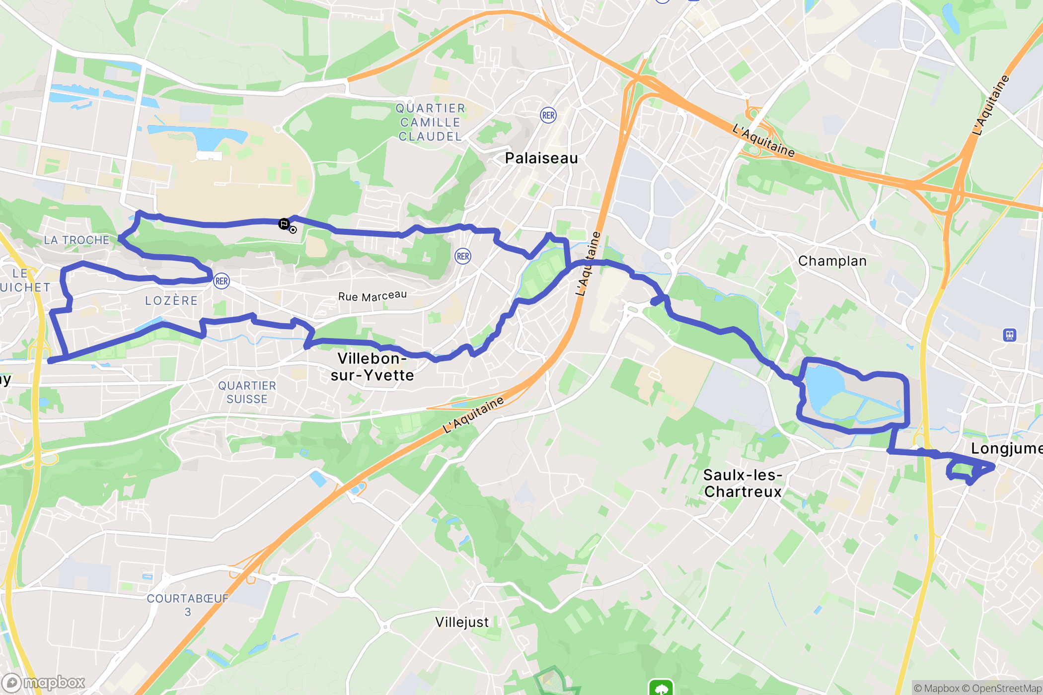 Palaiseau : carte du parcours de randonnée - France