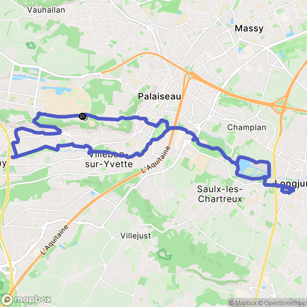 Palaiseau : carte du parcours de randonnée - France